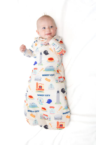 limited edition Chicago themed breathable and soft sleep sack for babies