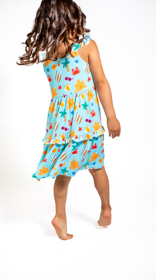 My First Beach Day Sundress – Soft Bamboo Dress for Baby Girls