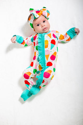 My First Ice Cream Cone Bamboo Onesie | Soft Baby Bodysuit