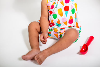 My First Ice Cream Cone Bamboo Bubble Onesie | Baby Summer Outfit