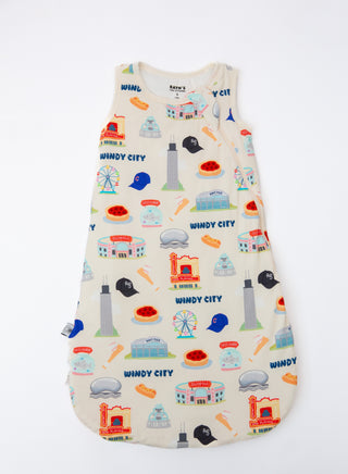 sleep sack, bamboo sleep sack, baby sleep bag, Chicago baby clothes, My First Windy City, eczema baby sleepwear, double zipper sleep sack, soft bamboo babywear, luxury baby essentials, breathable sleep sack, Windy City, baby shower gift, temperature regulating sleepwear, limited edition baby collection, newborn essentials