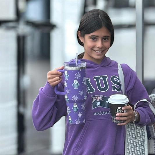 Penguin 40oz Insulated Water Bottle | Cute Stainless Tumbler