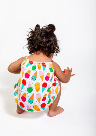 My First Ice Cream Cone Bamboo Bubble Onesie | Baby Summer Outfit