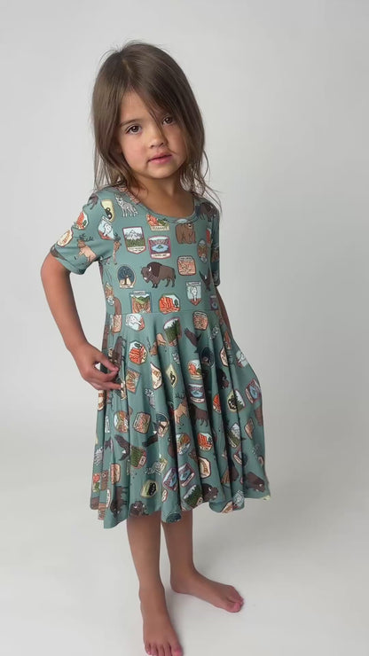 My First National Parks Adventure Girls Dress | Nature Print Dress Sizes 2-6
