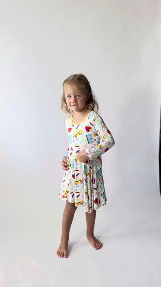 twirl dress for girls in bamboo fabric