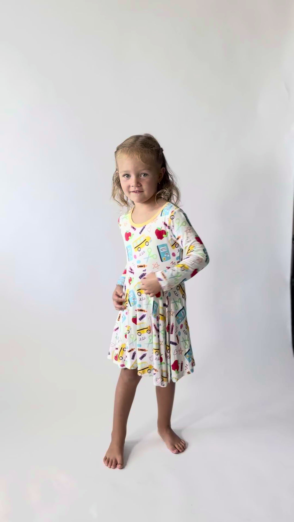 twirl dress for girls in bamboo fabric