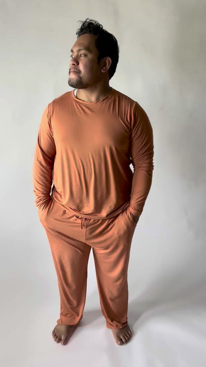 Male Long Sleeve Solid Pajama