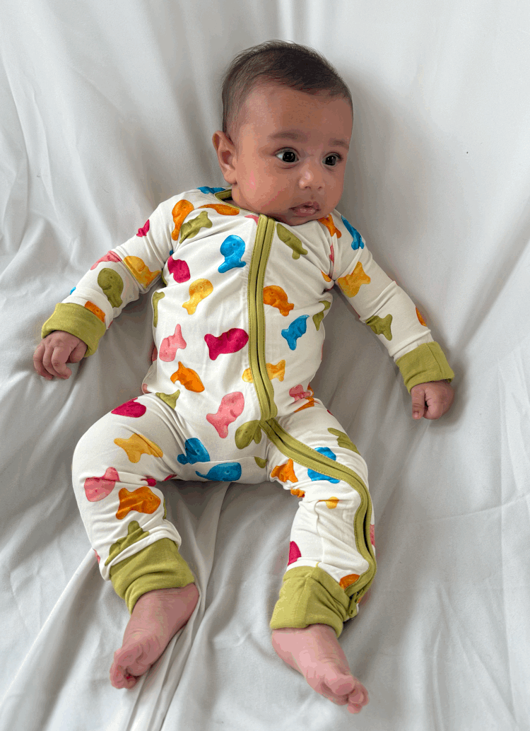 bamboo onesie for babies colorful print