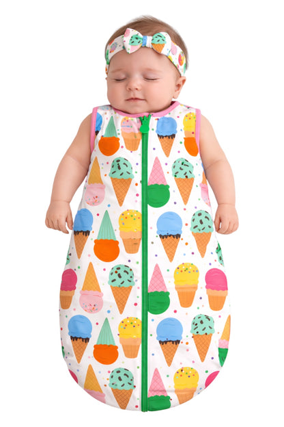 My First Ice Cream Cone Bamboo Sleep Sack | Soft Baby Sleep Bag