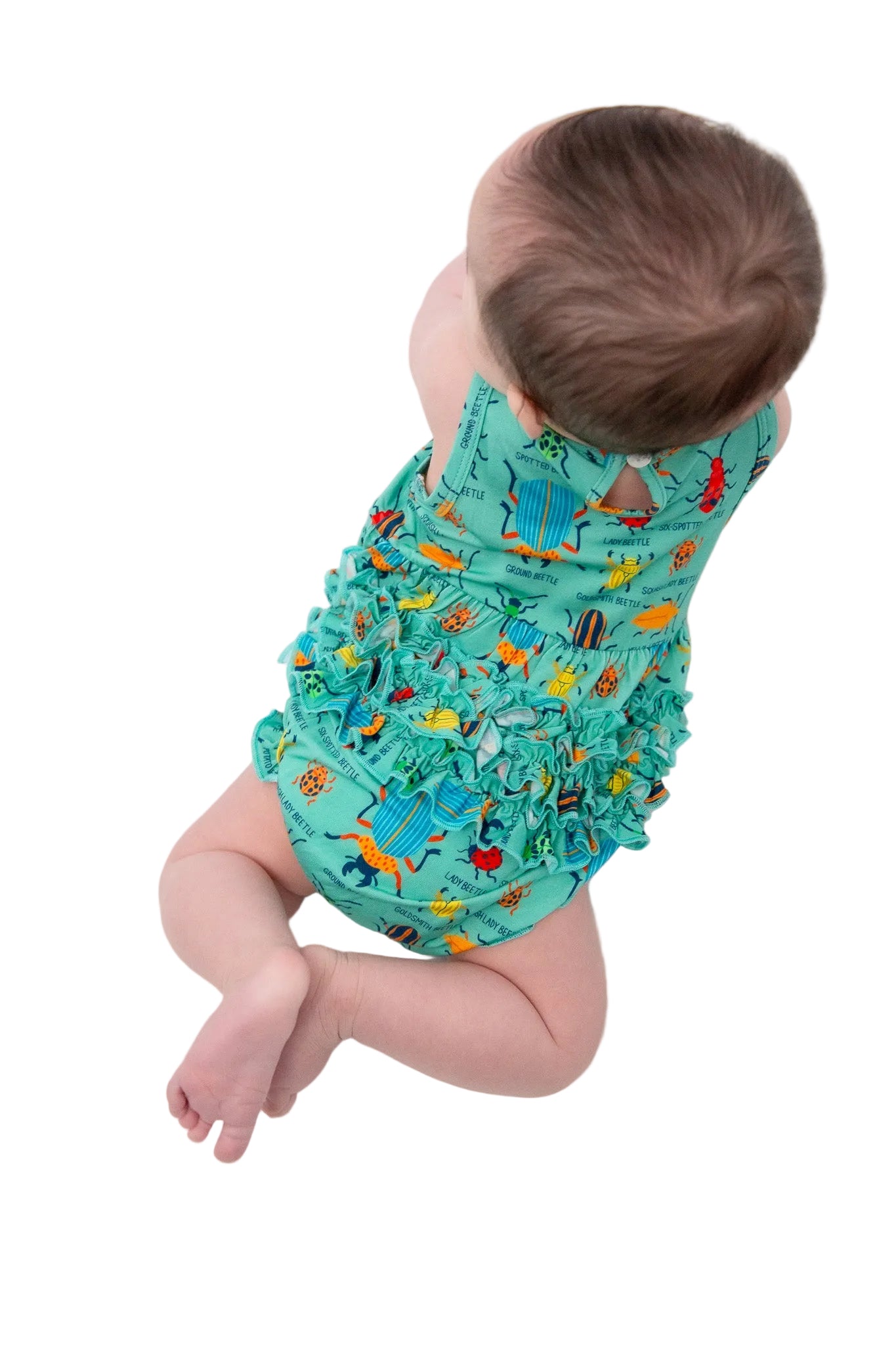My First Beetle Bonanza™ Bamboo Ruffle Bubble Romper | Baby Girl Outfit