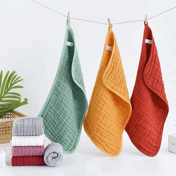 Muslin Baby Burp Cloths – 6-Layer Cotton, Unisex & Soft