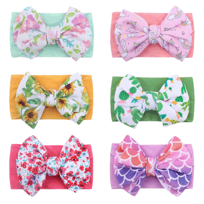 Colorful Baby Hair Bows – Soft Nylon Headbands for Girls